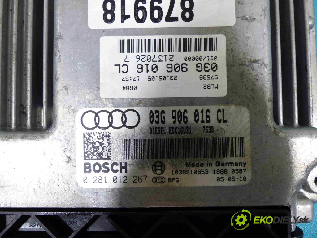 Audi A4 B7 2004-2008 2.0 TDI 140 HP automatic 103 kW 1968 cm3  Jednotka riadiaca 0281012267