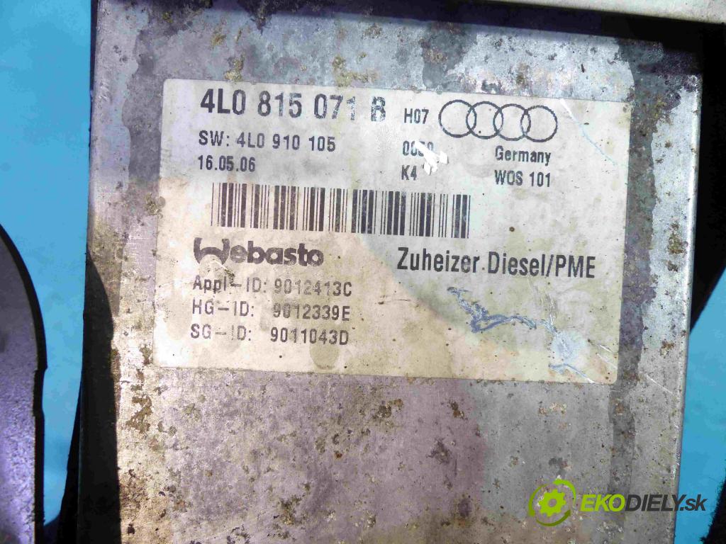Audi Q7 2005-2015 3.0 TDI automatic 171 kW 2967 cm3  Webasto 4L0815071B (Webasto ohřívače)