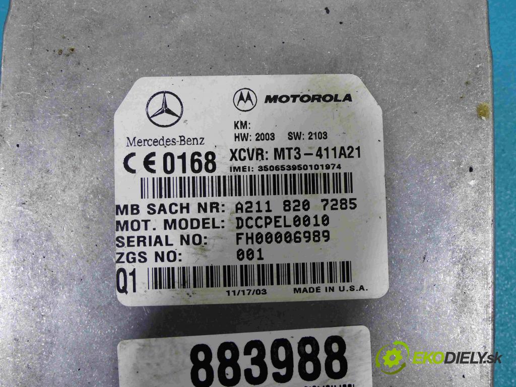 Mercedes S W220 1998-2005 4.0 CDI 260 HP automatic 191 kW 3996 cm3  Modul Riadiaca jednotka A2118207285 (Ostatné)