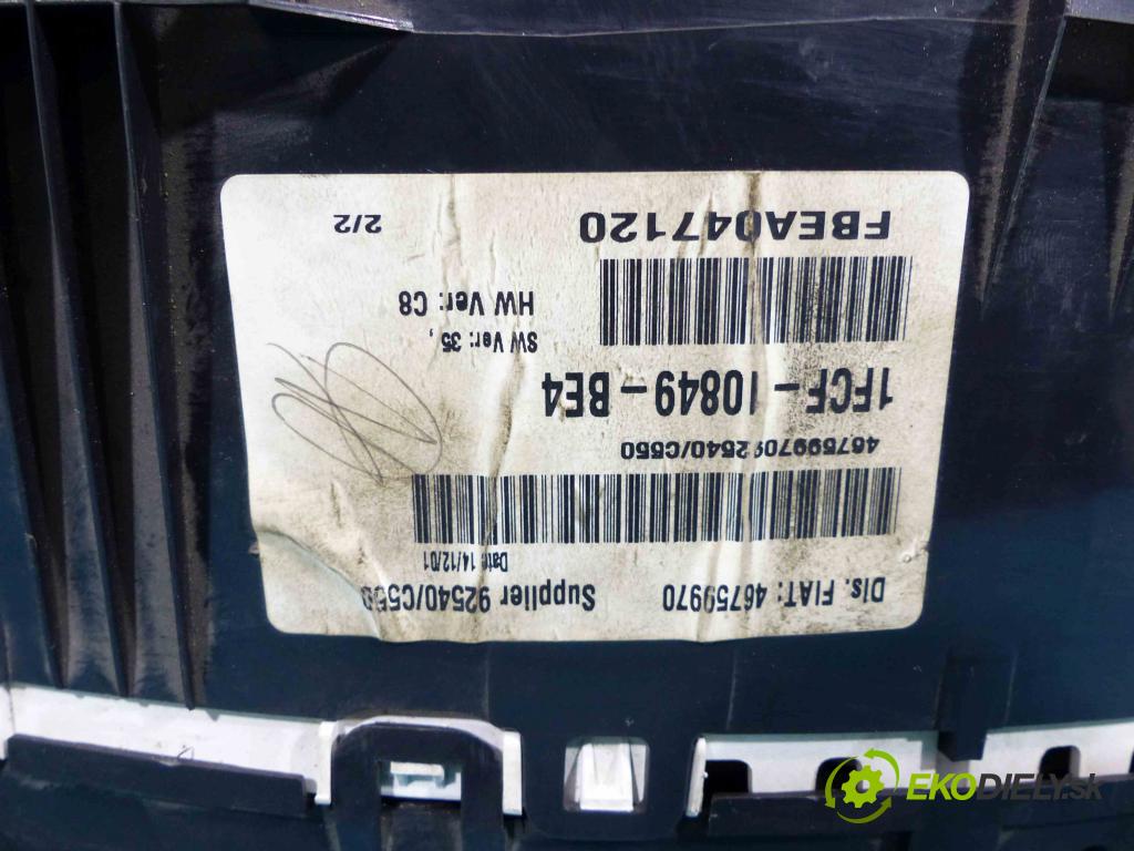 Fiat Stilo 1.9 JTD 80 HP manual 59 kW 1900 cm3  Prístrojovka 1FCF-10849-BE4 (Prístrojové dosky, displeje)