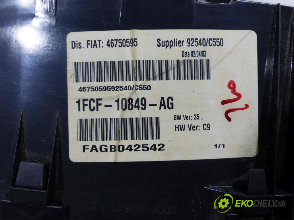 Fiat Stilo 1.2 16V - 80 HP manual 59 kW 1242 cm3  Prístrojovka 1FCF-10849-AG (Prístrojové dosky, displeje)
