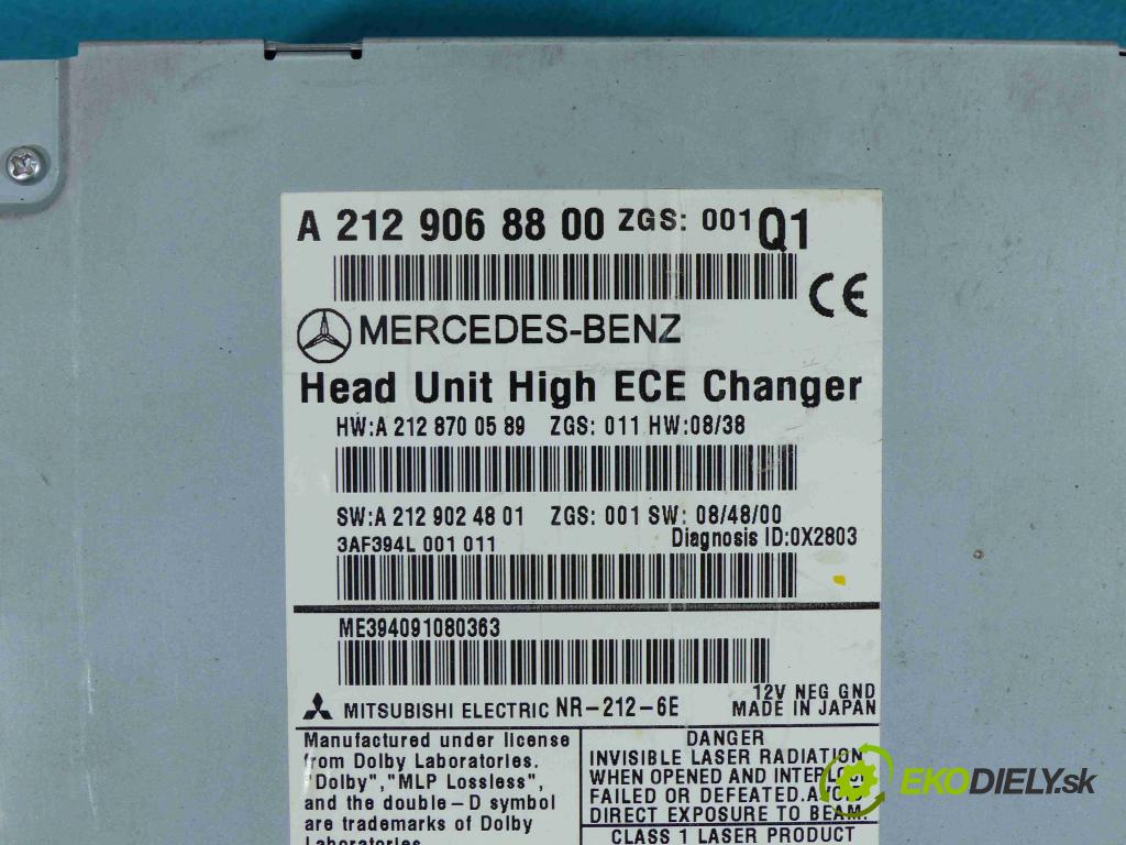 Mercedes E C207/ A207 3.5 CGI 292km automatic 215 kW 3498 cm3 2- RADIO A2129068800 (Audio zariadenia)