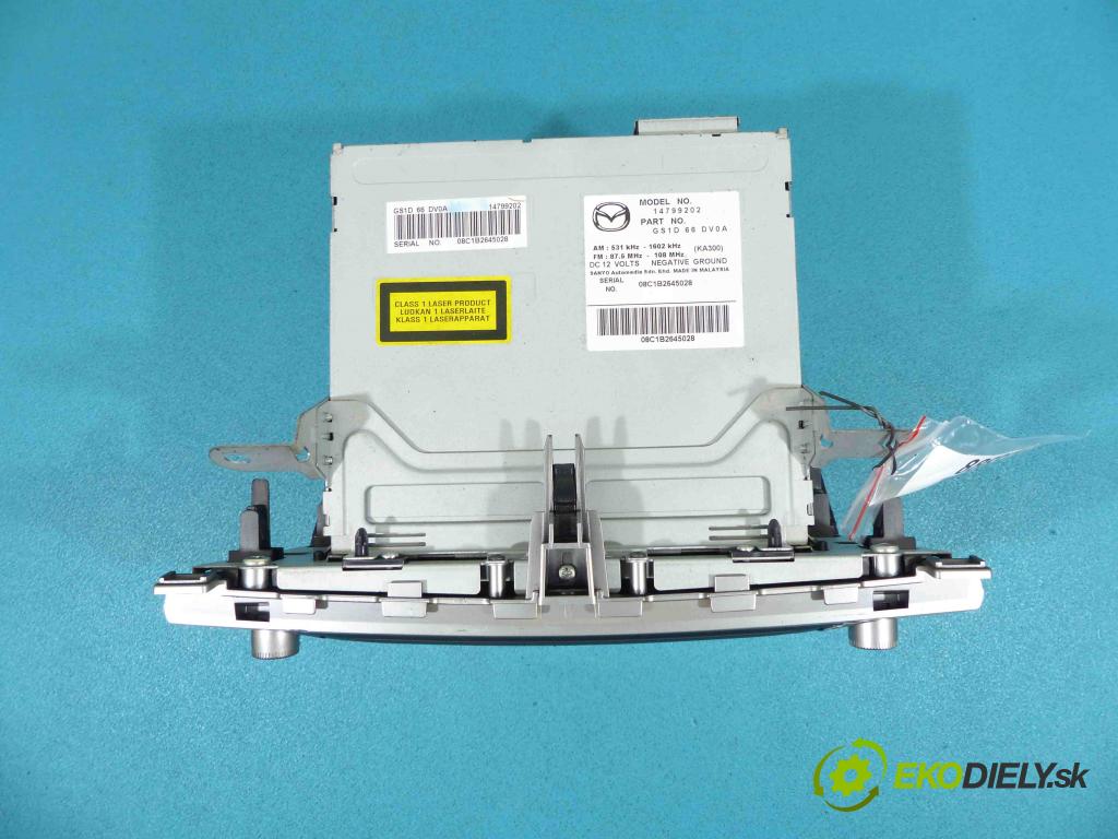 Mazda 6 II GH 2007-2012 2.0 citd 140 HP manual 103 kW 1998 cm3  RADIO GS1D66DV0A (Audio zariadenia)