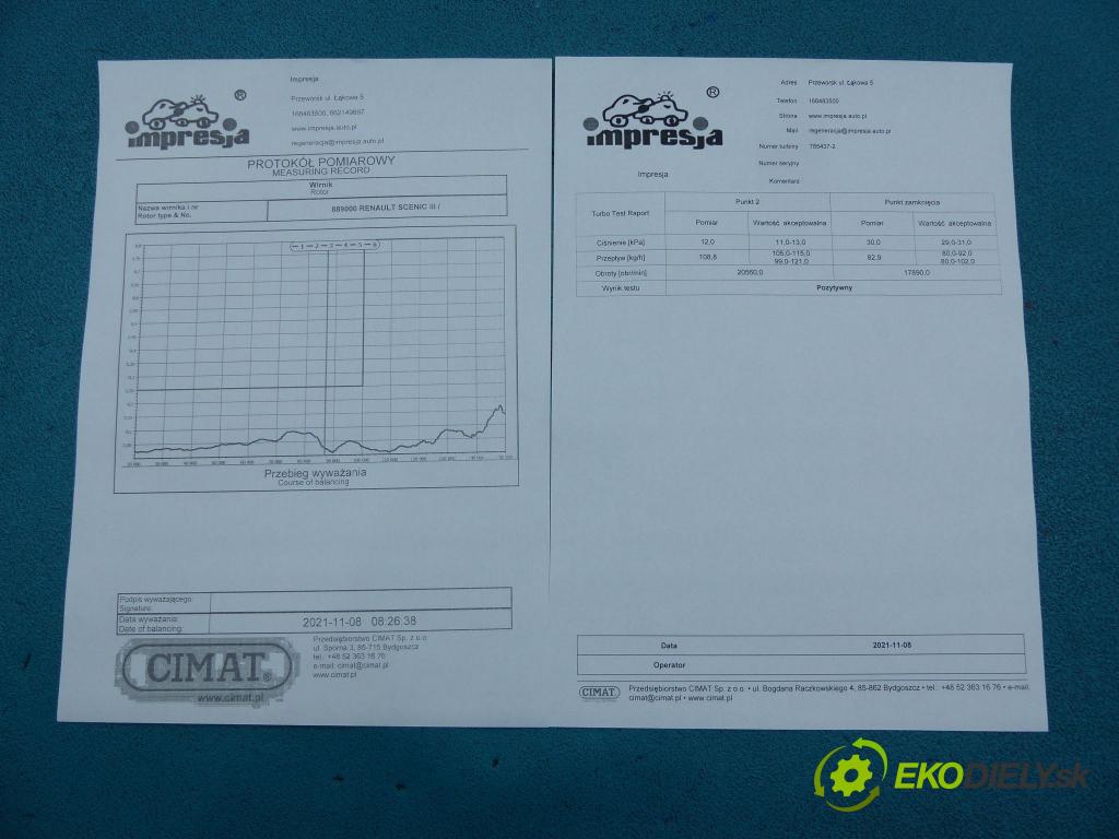 Renault Scenic III 09-16 2.0 dci 150 HP automatic 110 kW 1995 cm3 5- turbodúchadlo, turbo 785437-2 (Turbodúchadlá (kompletné))