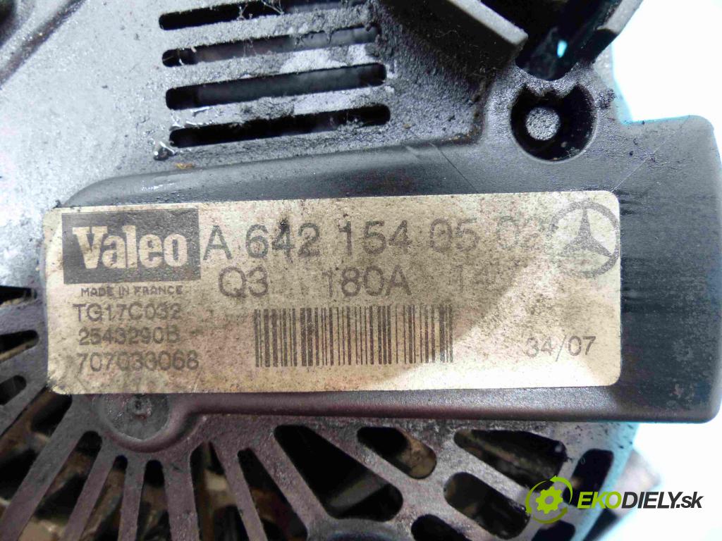 Mercedes ML W164 2005-2011 3.0 CDI 224hp automatic 165 kW 2987 cm3  Alternátor A6421540502 (Alternátory)