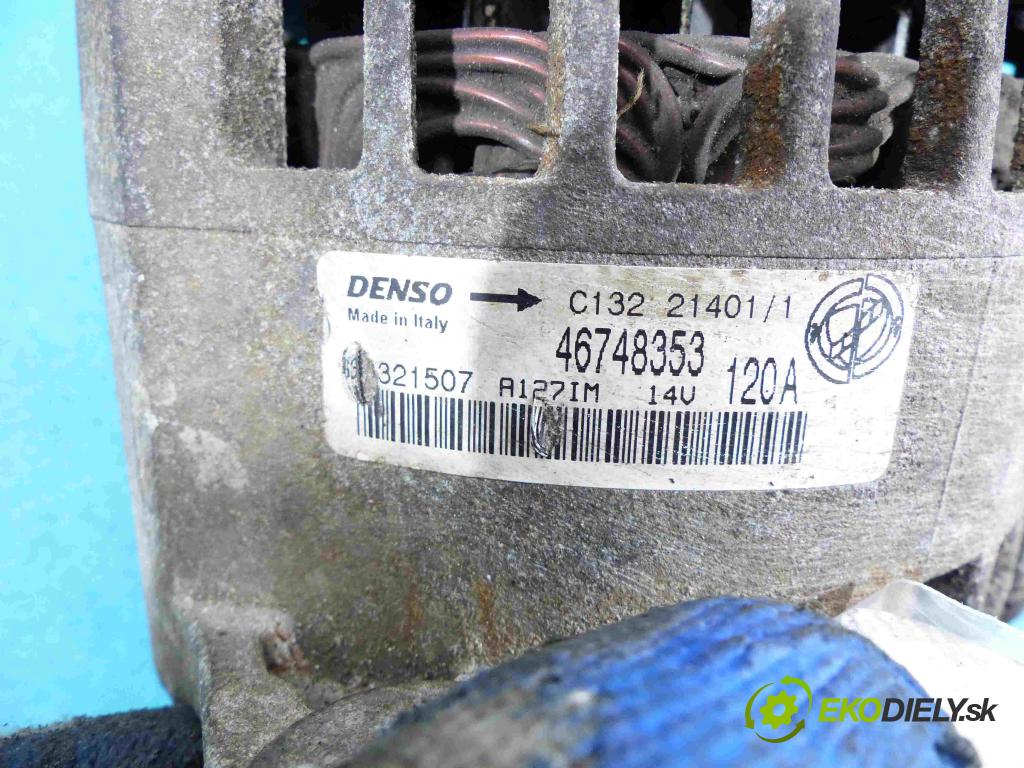 Fiat Stilo 1.9 JTD 116 HP manual 85 kW 1910 cm3  Alternátor 46748353 (Alternátory)