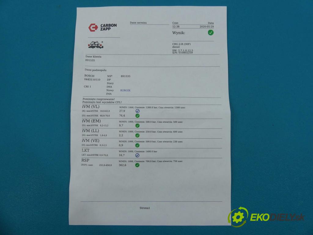 Renault Megane II 2003-2008 1.9 DCI 120 HP manual 88 kW 1870 cm3 5- vstrekovač 0445110110 (Vstrekovače)