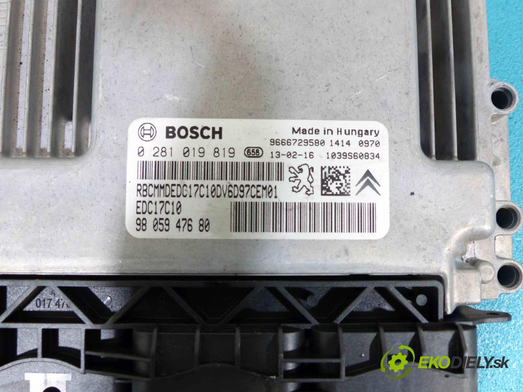 Citroen C4 II 2010-2017 1.6 HDI 92 HP manual 68 kW 1560 cm3  Jednotka riadiaca 0281019819