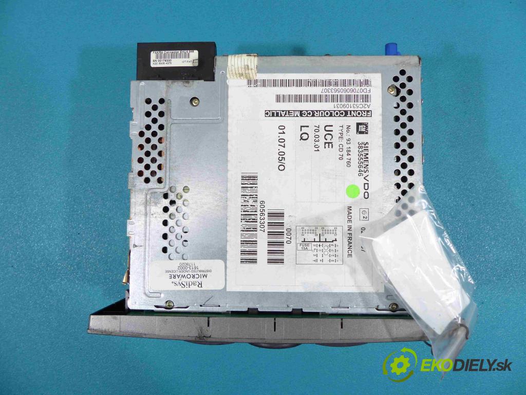Opel Vectra C 2002-2008 1.9 CDTI 150 HP automatic 110 kW 1910 cm3 5- RADIO 93184760 (Audio zariadenia)