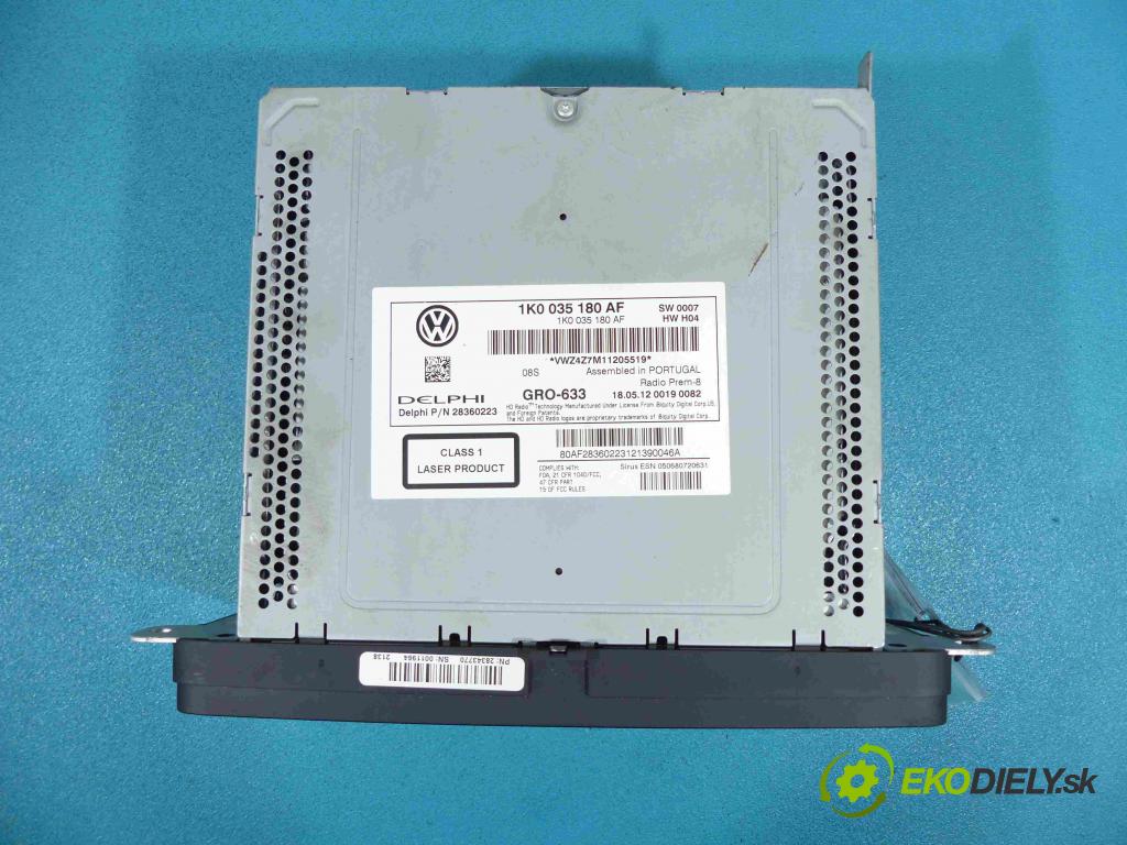 Vw Golf VI 2008-2013 2.0 TDI 140 HP manual 103 kW 1968 cm3 5- RADIO 1K0035180AF (Audio zariadenia)