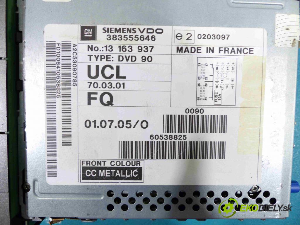 Opel Vectra C 2002-2008 1.9 CDTI 120 HP manual 88 kW 1910 cm3 5- RADIO 13163937 (Audio zariadenia)