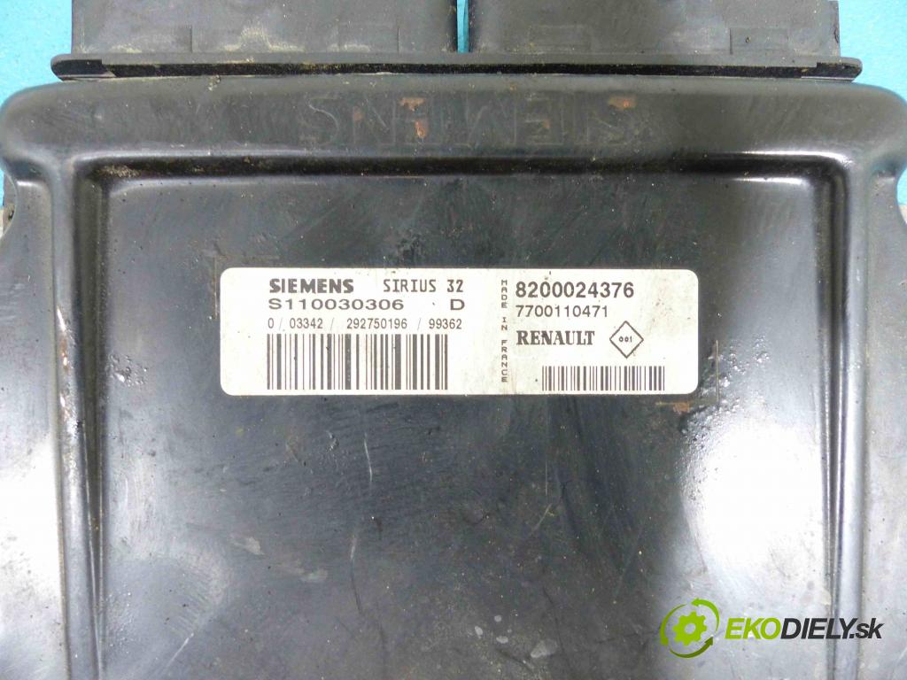 Renault Kangoo I 1998-2008 1.4 8V - 75 hp manual 55 kW 1390 cm3 5- jednotka řídící 8200024376