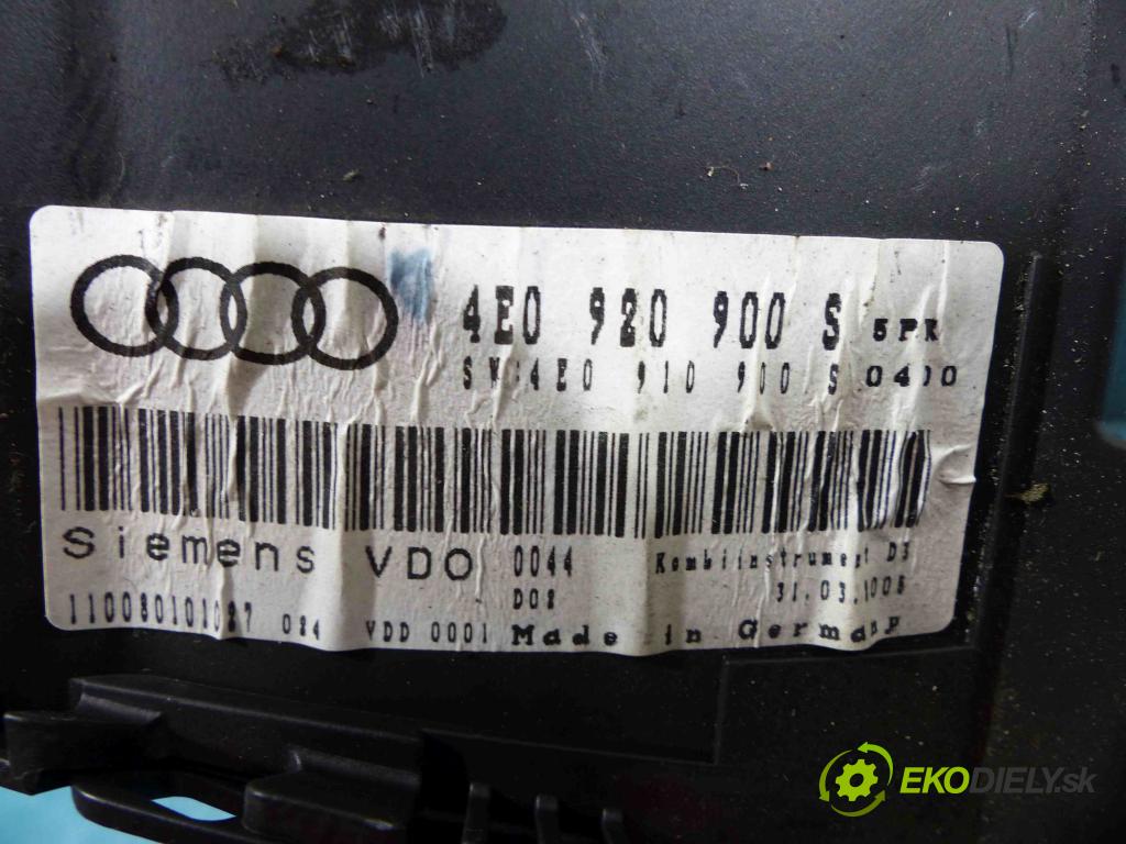 Audi A8 D3 2002-2009 6.0 automatic 331 kW 5998 cm3 4- Prístrojovka 4E0920900S (Prístrojové dosky, displeje)