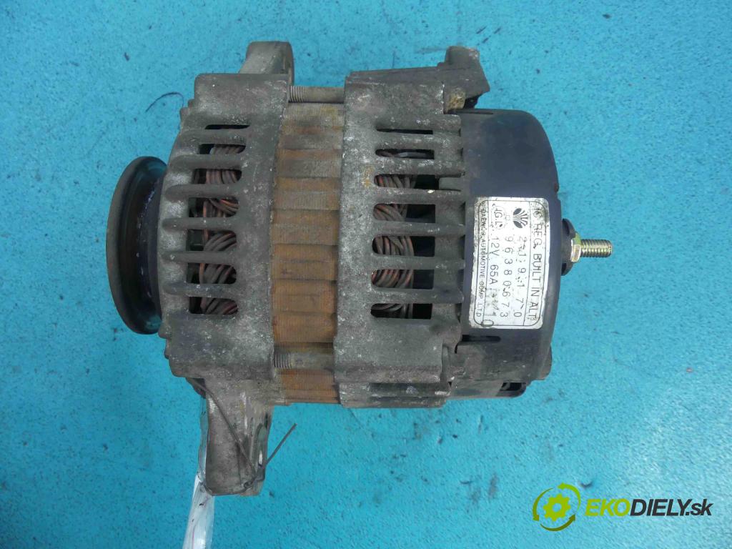 Daewoo Matiz 0.8 manual 37,5 kW 796 cm3 5- Alternator 96380673 (Alternátory)
