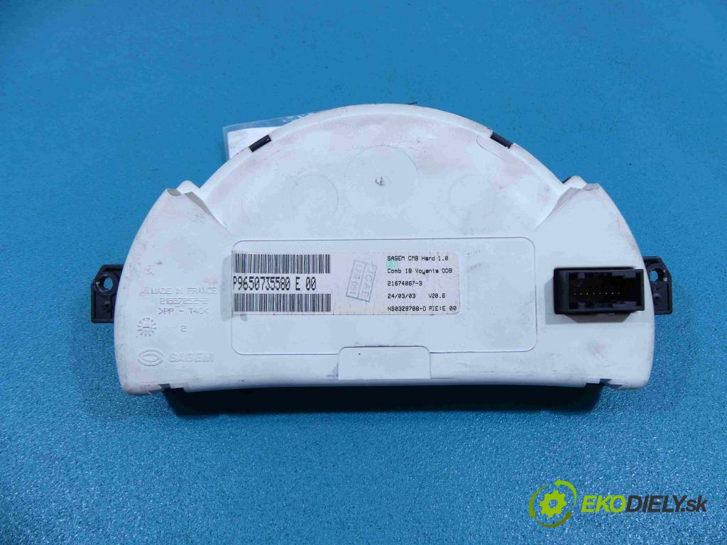 Citroen C3 2002-2009 1.4 hdi 90 HP manual 66 kW 1398 cm3 5- prístrojovka/ budíky 9650735580 (Prístrojové dosky, displeje)