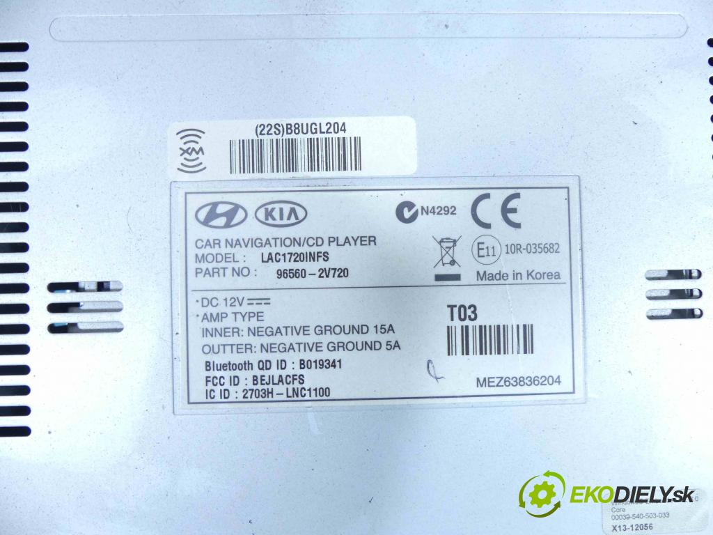 Hyundai Veloster 2011-2018 1.6 GDI 140 hp manual 103 kW 1591 cm3 4- Radio 96560-2V720 (Audio zařízení)