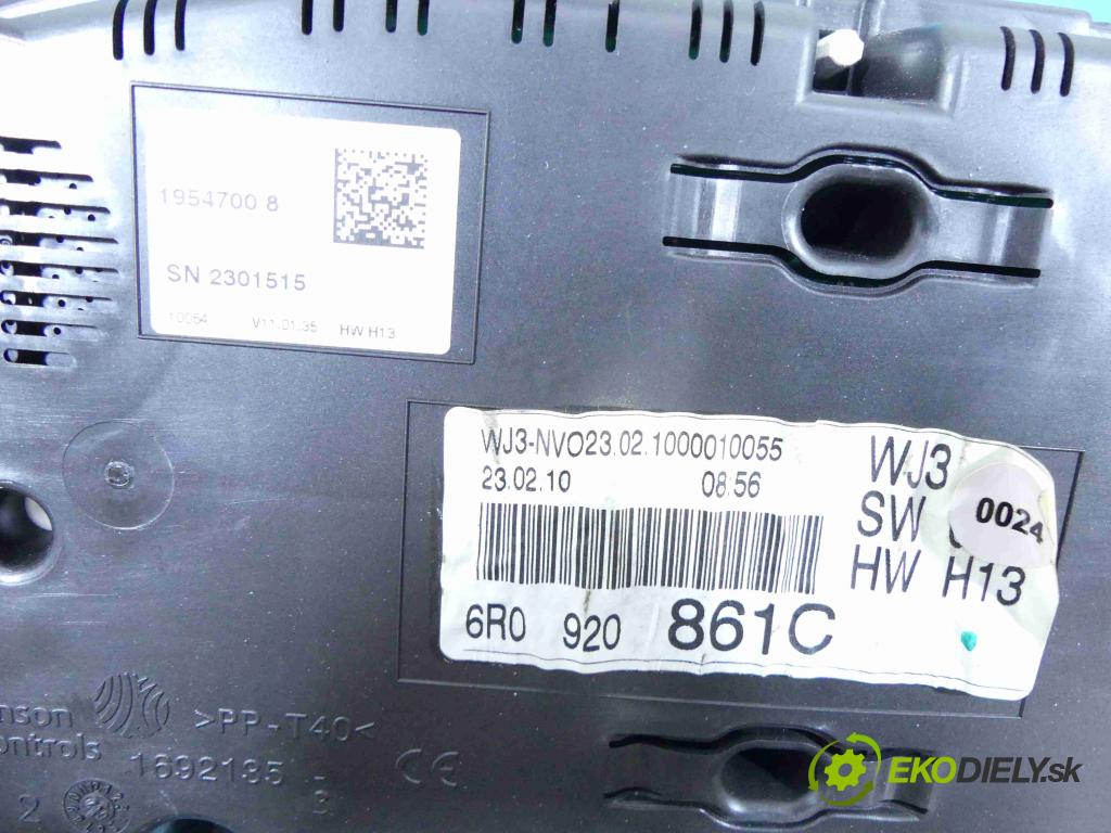 Vw Polo V 6R 2009-2017 1.6 tdi 75 HP manual 55 kW 1598 cm3 5- prístrojovka/ budíky 6R0920861C (Prístrojové dosky, displeje)