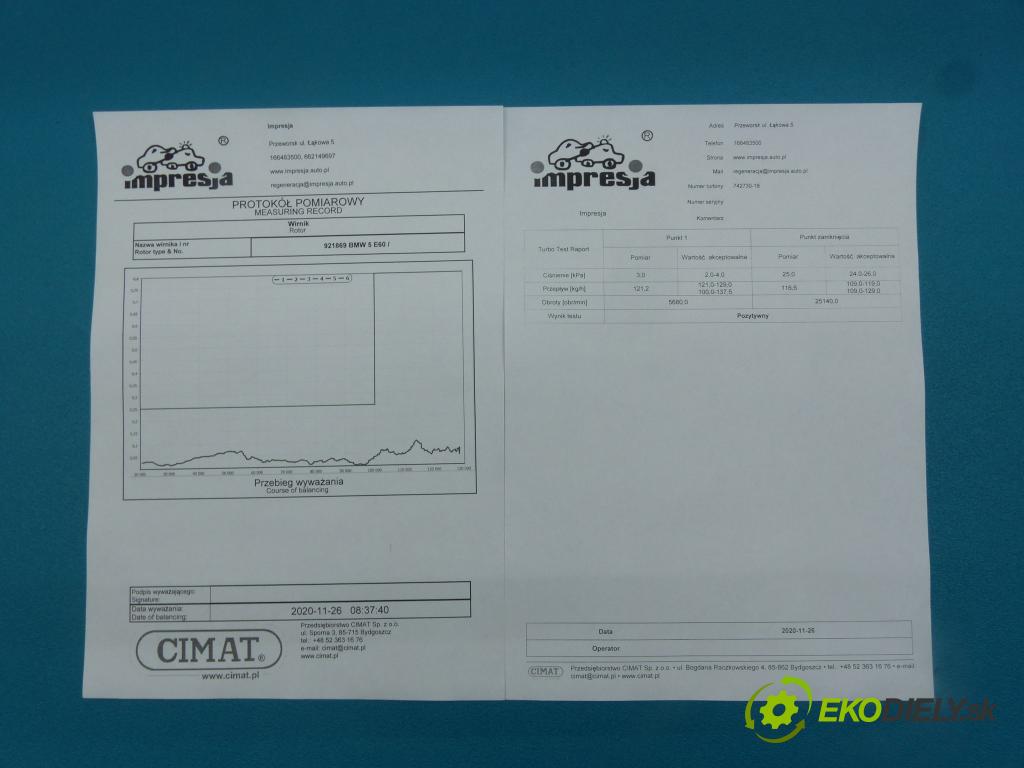 Bmw 5 e60 2003-2010 3.0d 218 HP manual 160 kW 2993 cm3 5- turbodúchadlo, turbo repasovaná 742730-18 7790308