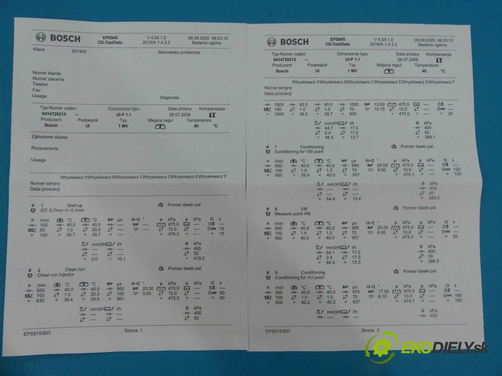 Vw Golf V 2003-2009 1.9 tdi (BKC) 105 HP manual 77 kW 1896 cm3 5- vstrekovacie čerpadlo 0414720215 (Vstrekovače)