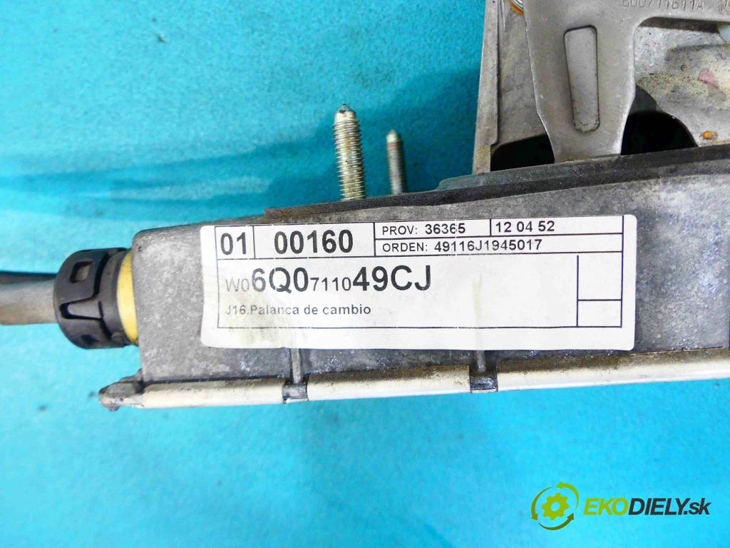 Seat Ibiza IV 6J 2008-2017 1.6 tdi 105 HP manual 77 kW 1598 cm3 5- Páka: Změny: stupeň,rýchlosť 6Q0711049CJ (Rýchlostné páky / kulisy)