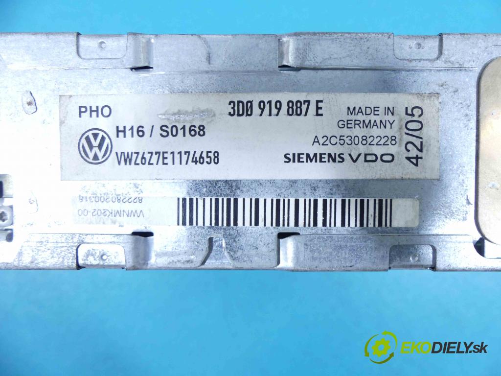 Vw Phaeton 3.0 tdi 224 hp automatic 165 kW 2967 cm3 4- Navigace: 3D0919887E (GPS navigace)