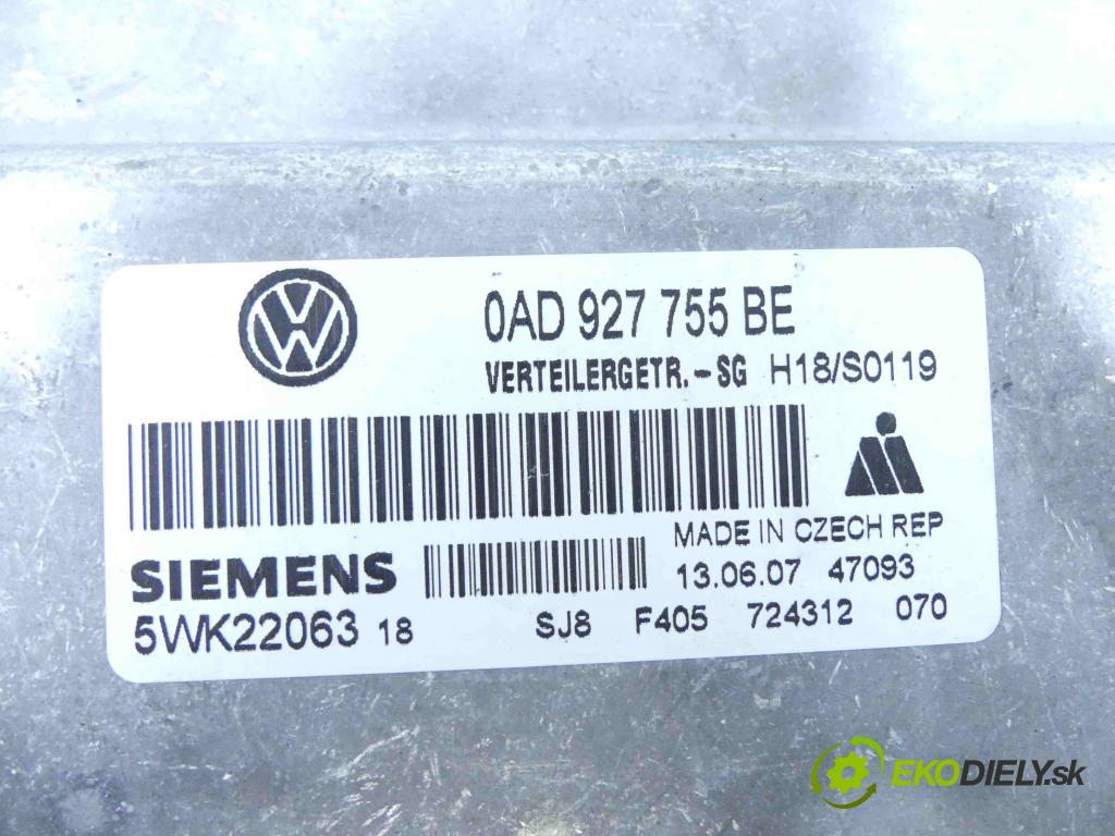 Vw Touareg 2002-2010 2.5 tdi (BPE) 174 HP automatic 128 kW 2461 cm3 5- modul riadiaca jednotka 0AD927755BE (Ostatné)