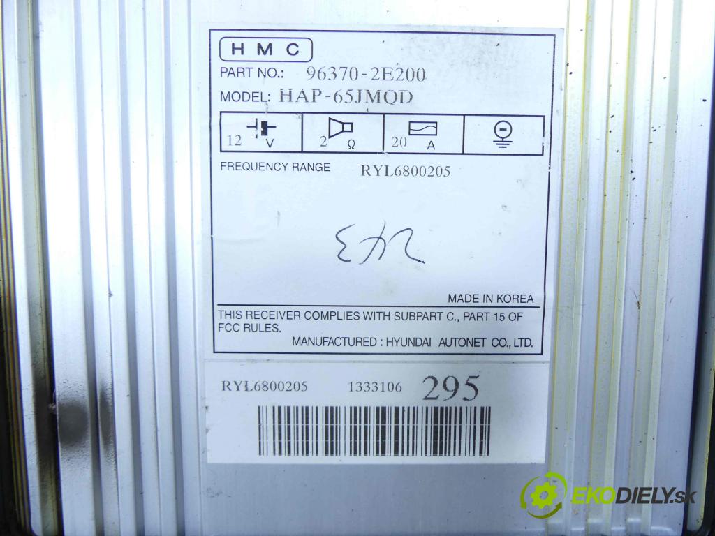 Hyundai Tucson I 2004-2009 2.7 V6 175 HP automatic 129 kW 2656 cm3 5- Zesilovač: 96370-2E200 (Zosilňovače)