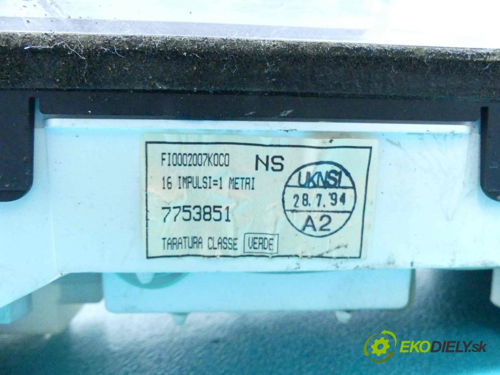 Fiat Punto I 1993-1999 1.6 8v 88 HP manual 65 kW 1581 cm3 3- prístrojovka/ budíky 7753851 (Prístrojové dosky, displeje)