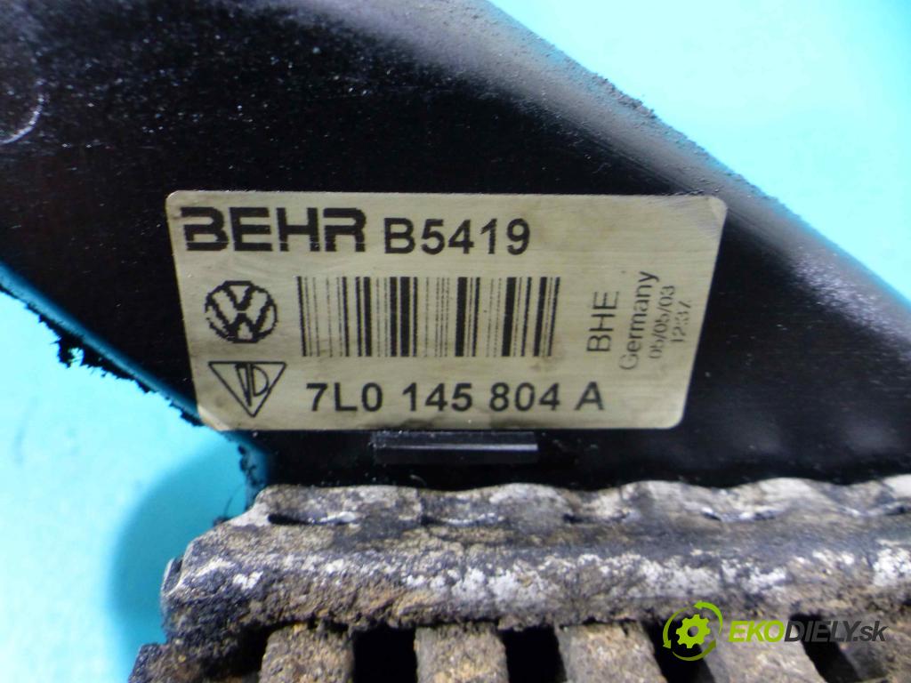 Vw Touareg 2002-2010 5.0 V10 Skrz.: 313 hp automatic 230 kW 4921 cm3 5- Intercooler 7L0145804A (Chladiče nasávaného vzduchu (intercoolery))