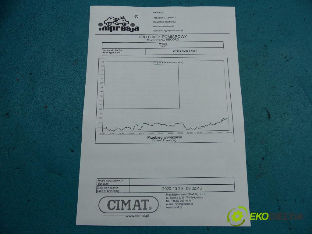 Bmw 5 e39 1996-2003 2.5 TDS 143 HP manual 105 kW 2497 cm3 4- turbodúchadlo, turbo repasovaná 49177-06451