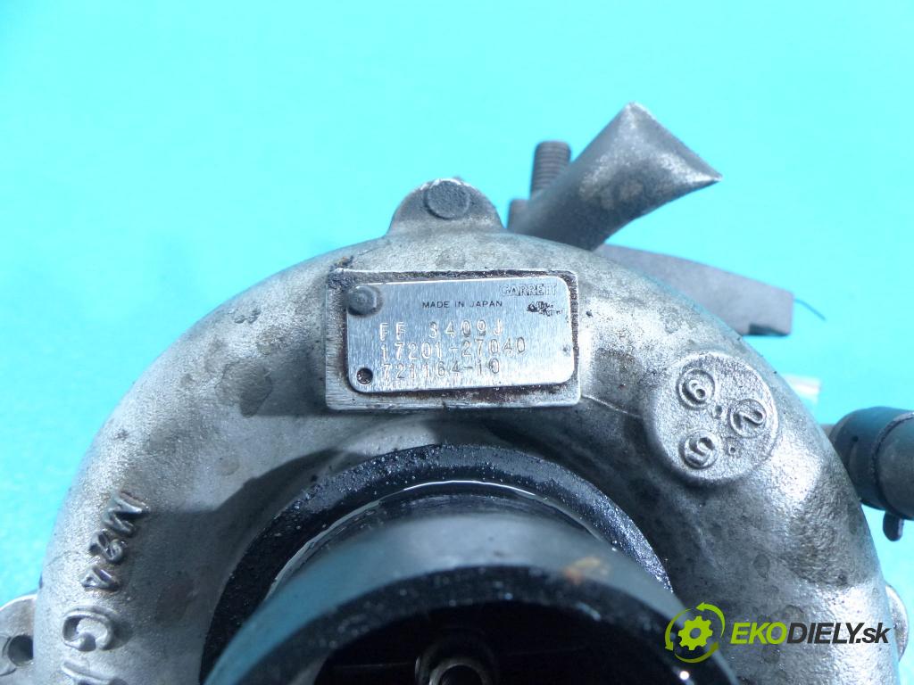 Toyota Rav4 II 2000-2005 2.0 D4D 116 HP manual 85 kW 1995 cm3 5- turbodúchadlo, turbo 17201-27040 (Turbodúchadlá (kompletné))