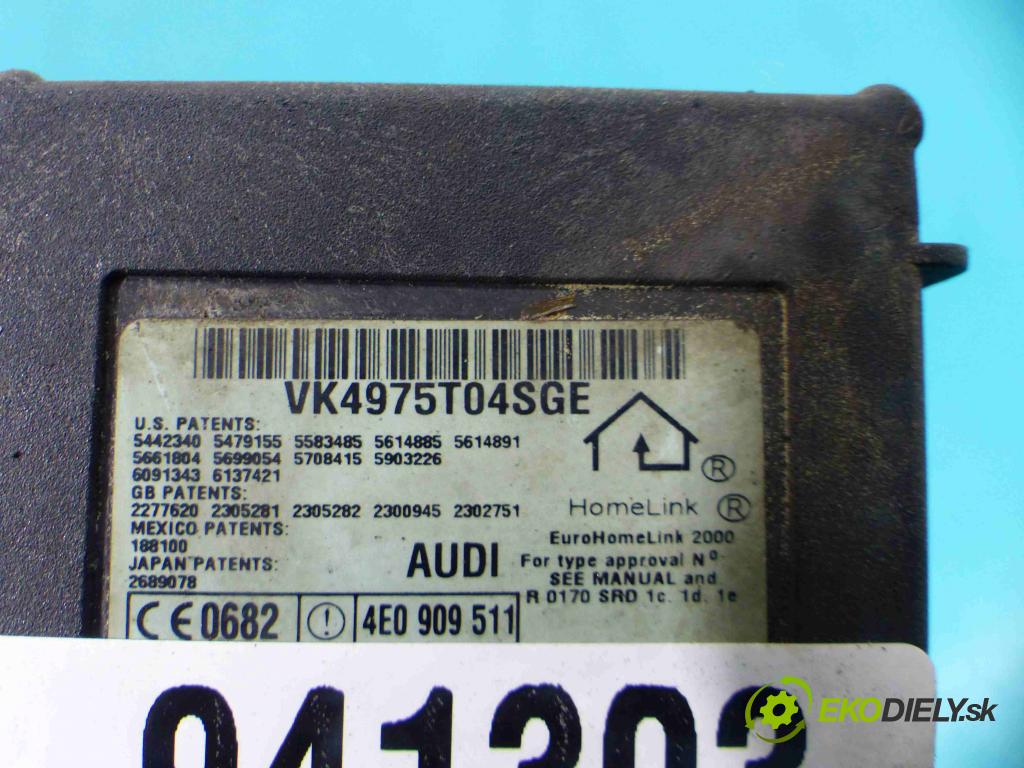 Audi A8 D3 2002-2009 4.2 V8 (BFM, GNU) 334HP automatic 246 kW 4172 cm3 4- modul riadiaca jednotka 4E0910511 (Ostatné)