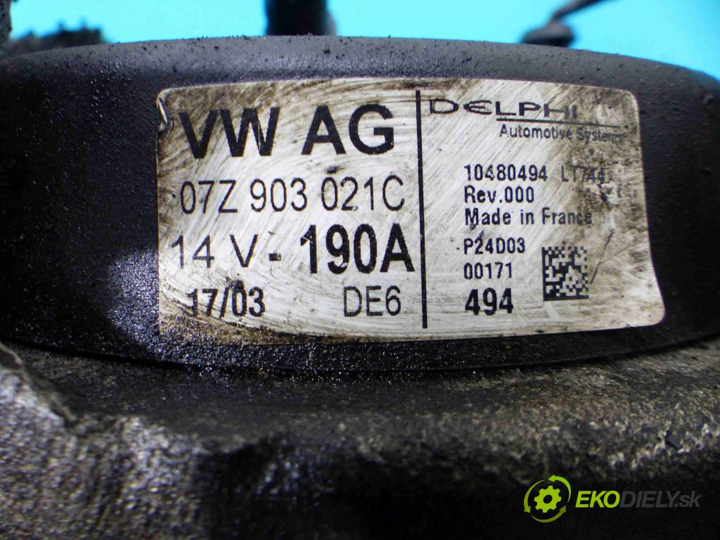 LICHTMASCHINE Für TOUAREG 5.0 V10 TDI 07Z903021E 190A Wassergekuehlt Htc Hitaschi