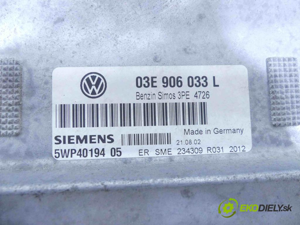 Vw Polo IV 9N 2001-2009 1.2 12v 64 HP manual 47 kW 1198 cm3 3- Jednotka riadiaca 5WP4019405