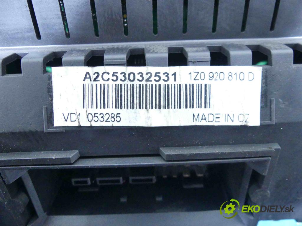 Skoda Octavia II 2004-2013 1.9 tdi 105 HP manual 77 kW 1896 cm3 5- prístrojovka/ budíky 1Z0920810D (Prístrojové dosky, displeje)