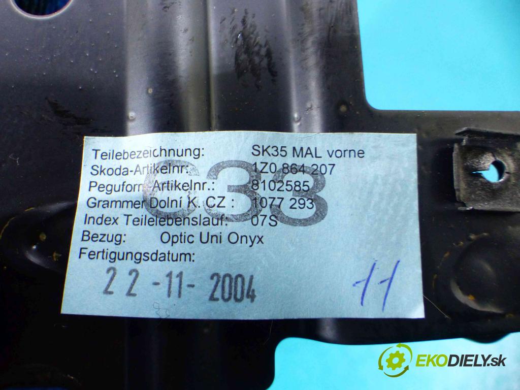 Skoda Octavia II 2004-2013 1.9 tdi 105 HP manual 77 kW 1896 cm3 5- operadlo 1Z0864207 (Lakťové opierky)