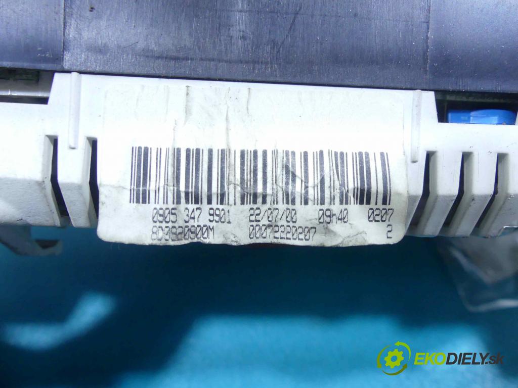 Audi A4 B5 1994-2001 1.9 TDI 116 HP manual 85 kW 1896 cm3 5- prístrojovka/ budíky 8D0920900M (Prístrojové dosky, displeje)