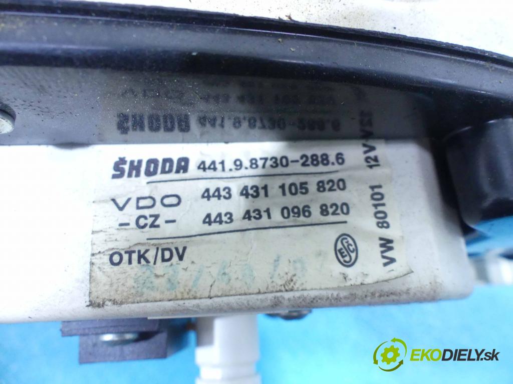 Skoda Felicia 1.6 75 HP manual 55 kW 1598 cm3 5- prístrojovka/ budíky 443431105820 (Prístrojové dosky, displeje)