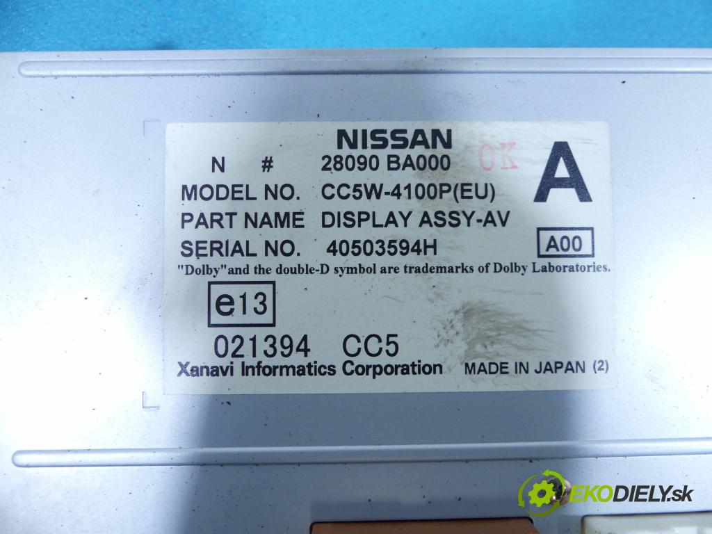 Nissan Primera P12 2001-2007 2.2 dci 139 HP manual 102 kW 2184 cm3 5- Zobrazit: 28090-BA000 (Prístrojové dosky, displeje)