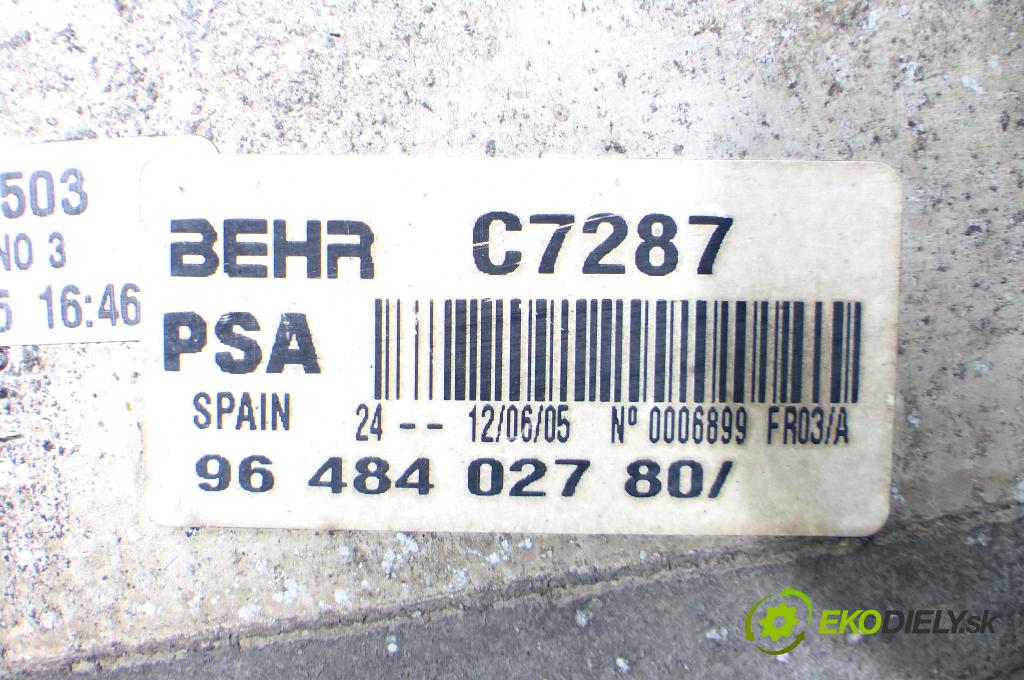 Peugeot 206 1.6 hdi 109 hp manual 80 kW 1560 cm3 3- Intercooler 9648402780 (Chladiče nasávaného vzduchu (intercoolery))