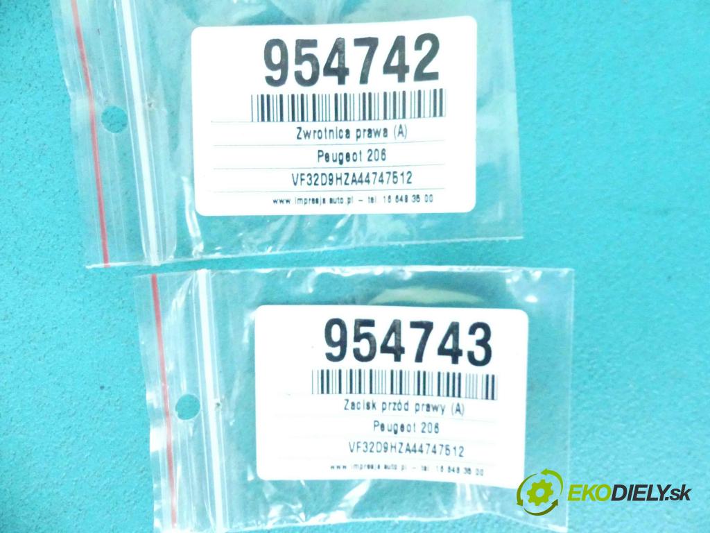 Peugeot 206 1.6 hdi 109 HP manual 80 kW 1560 cm3 3- brzdič predné pravý  (Ostatné)