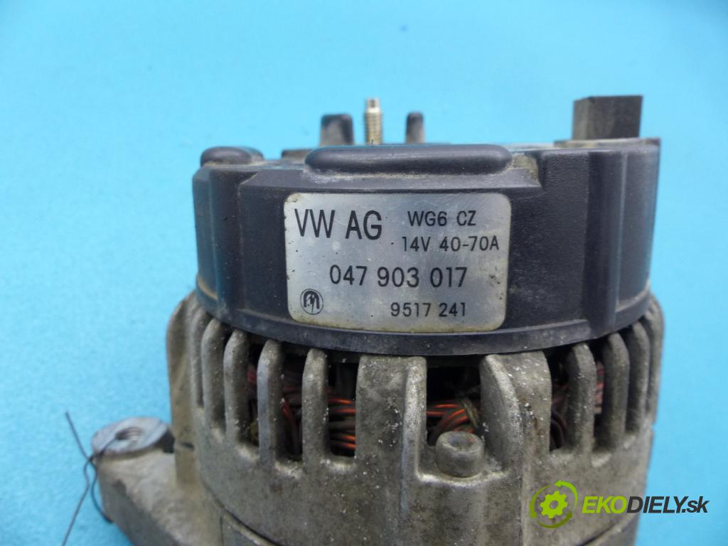 Skoda Fabia I 1999-2007 1.4 mpi 68 HP manual 50 kW 1397 cm3 4- Alternator 047903017 (Alternátory)