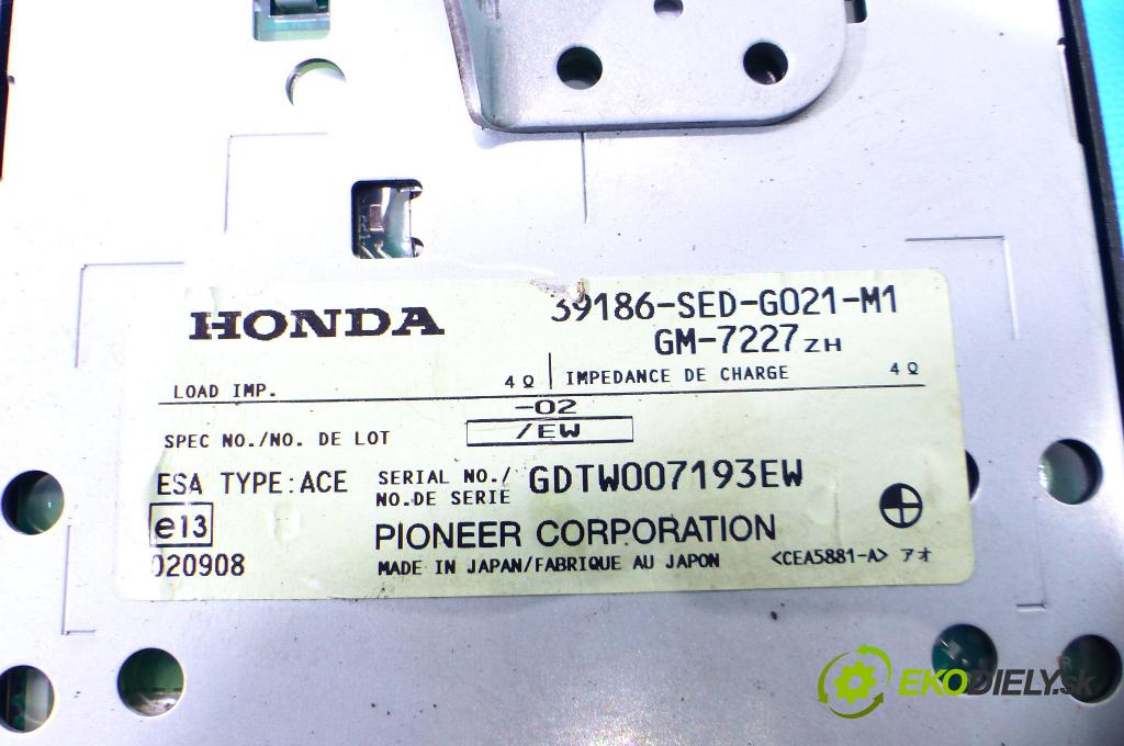 Honda Accord VII 2002-2008 2.0 i-vtec 155 HP manual 114 kW 1998 cm3 5- Zesilovač: 39186-SED-G021-M1 (Zosilňovače)
