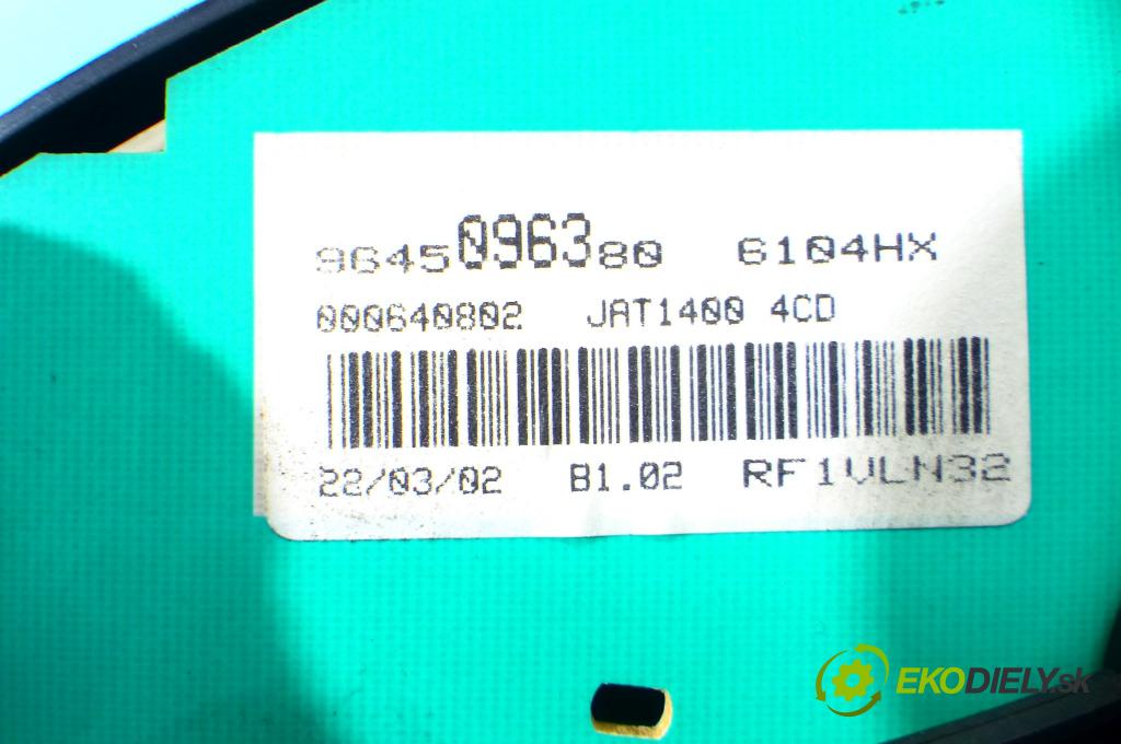 Peugeot 206 1.4 hdi 68 HP manual 50 kW 1399 cm3 3- prístrojovka/ budíky 9645096380 (Prístrojové dosky, displeje)