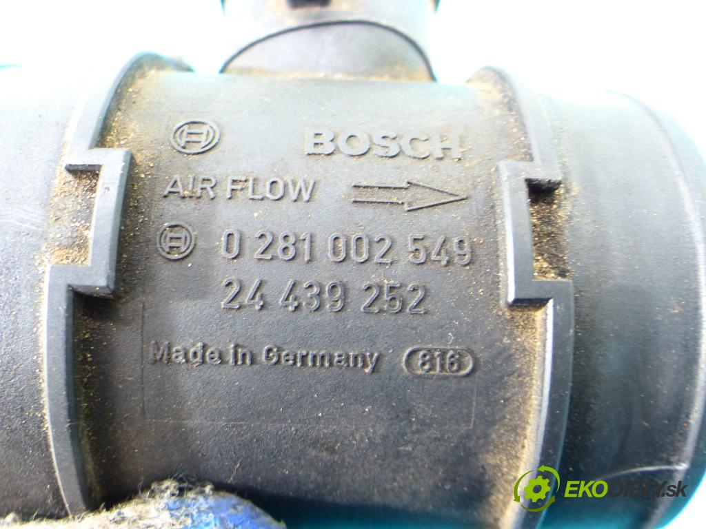 Opel Corsa C 2000-2006 1.7 cdti 101 HP manual 74 kW 1686 cm3 3- průtokoměr: 0281002549 (Váhy vzduchu)