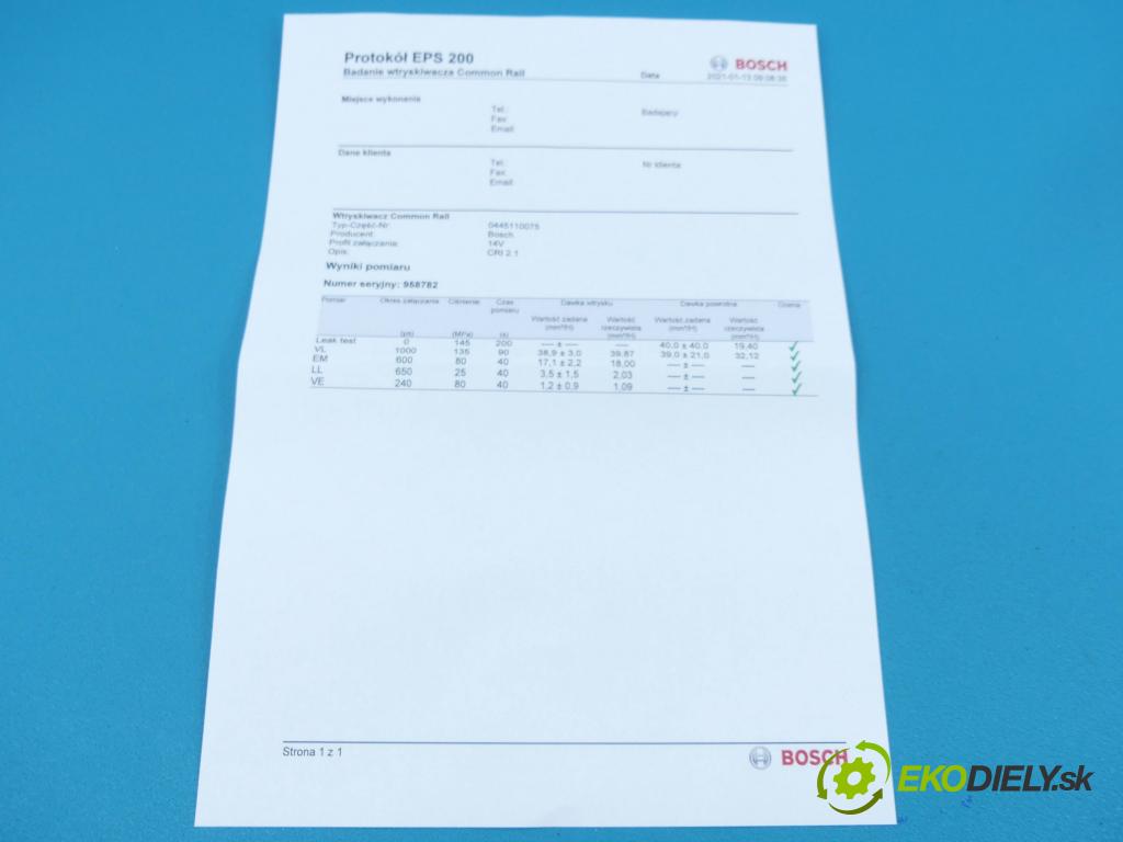Peugeot 307 1.4 hdi 68 HP manual 50 kW 1398 cm3 5- vstrek 0445110075 (Vstrekovače)