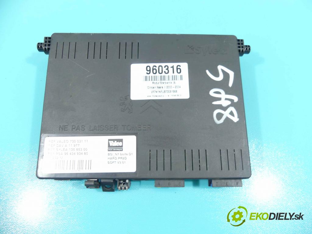 Citroen Xsara II 2000-2004 1.6 16v 109 HP manual 80 kW 1587 cm3 5- modul riadiaca jednotka 9643493480 (Ostatné)