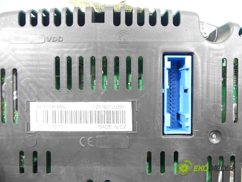 Skoda Octavia II 2004-2013 1.9 tdi 105 HP manual 77 kW 1896 cm3 5- prístrojovka/ budíky 1Z0920803M (Prístrojové dosky, displeje)