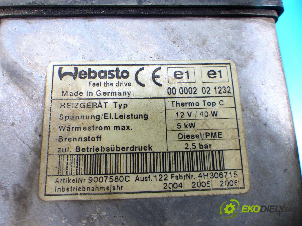 Vw Touareg 2002-2010 5.0 TDI 313 hp automatic 230 kW 4921 cm3 5- Webasto 9007580C (Webasto ohřívače)