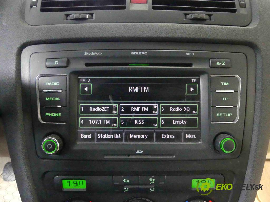 Skoda Octavia II 2004-2013 1.9 tdi 105 HP manual 77 kW 1896 cm3 5- Radio továreň: 1Z0035156F